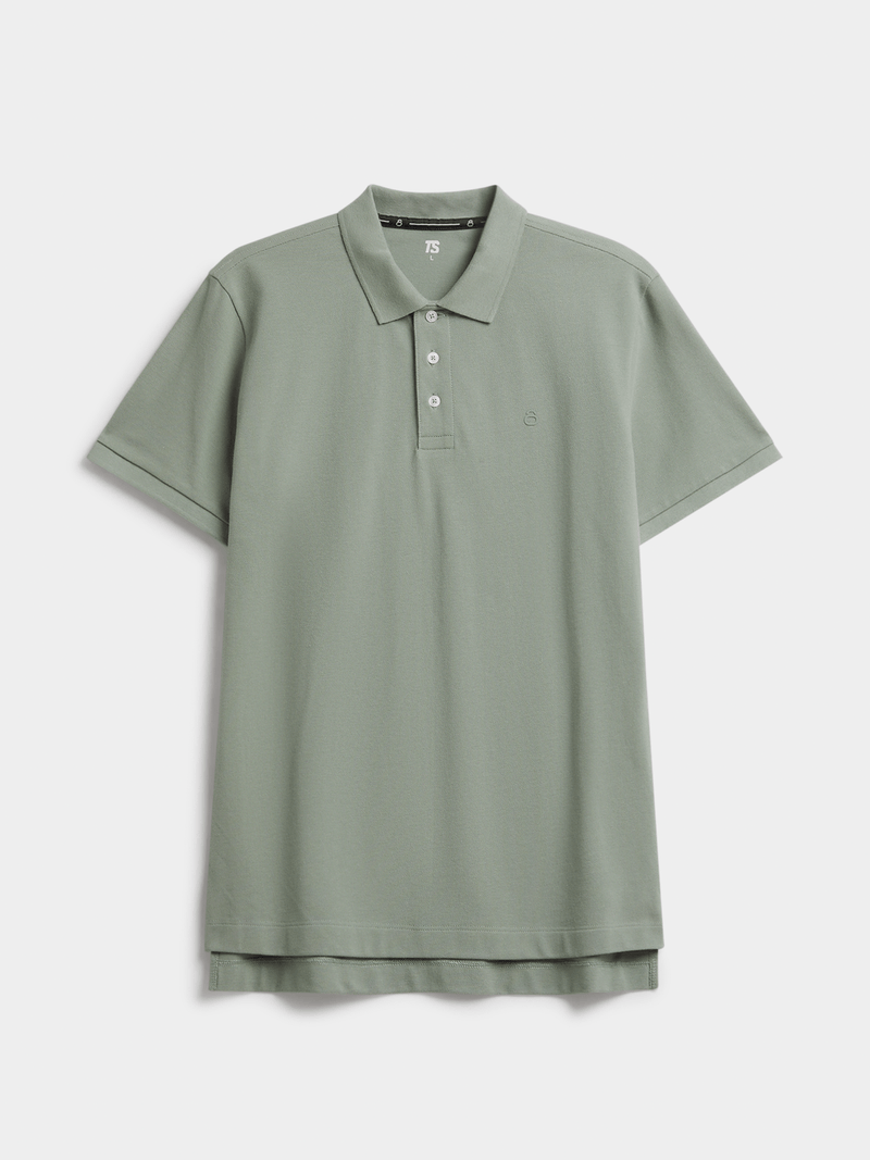 Men&#39;s Everyday Sage Pique Cotton Polo Shirt: Comfortable Regular Fit Golfer Top