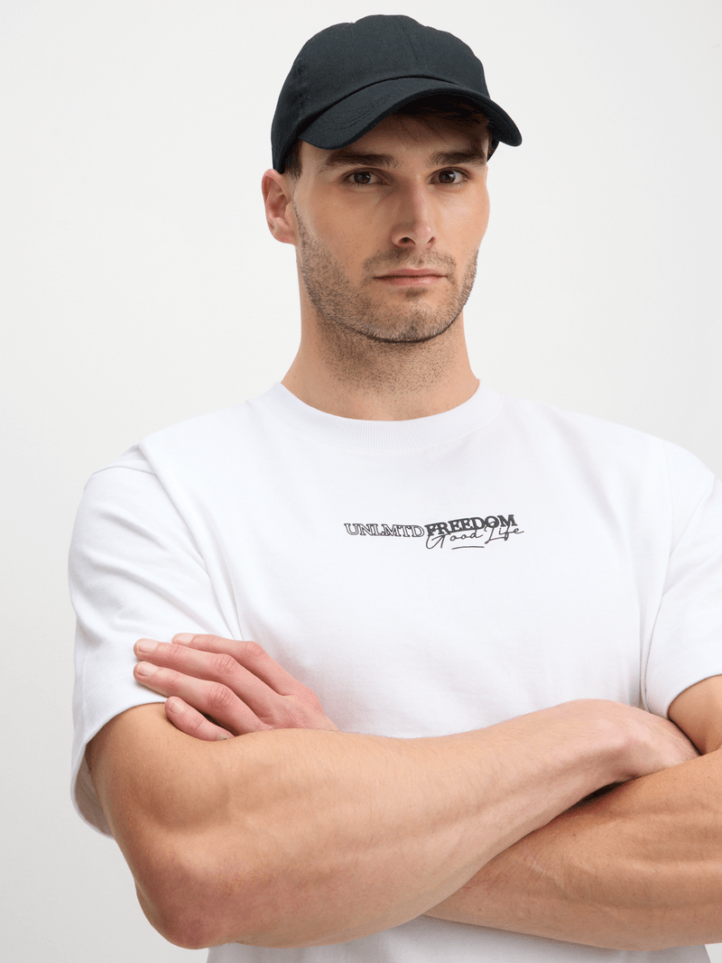 TS Men&#39;s Unlimited Graphic White Cotton Crew Neck Short Sleeve T-Shirt