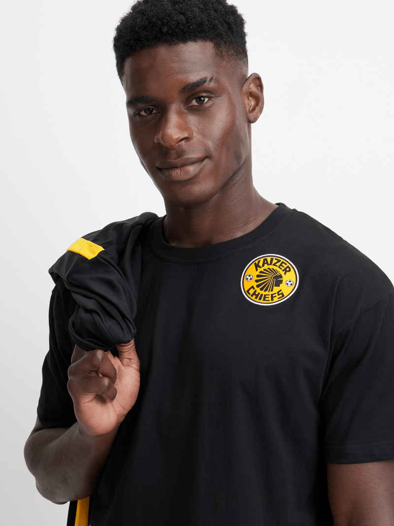 Official Kappa Kaizer Chiefs Ametod Black Tee: Premium Cotton Fan Gear Shirt