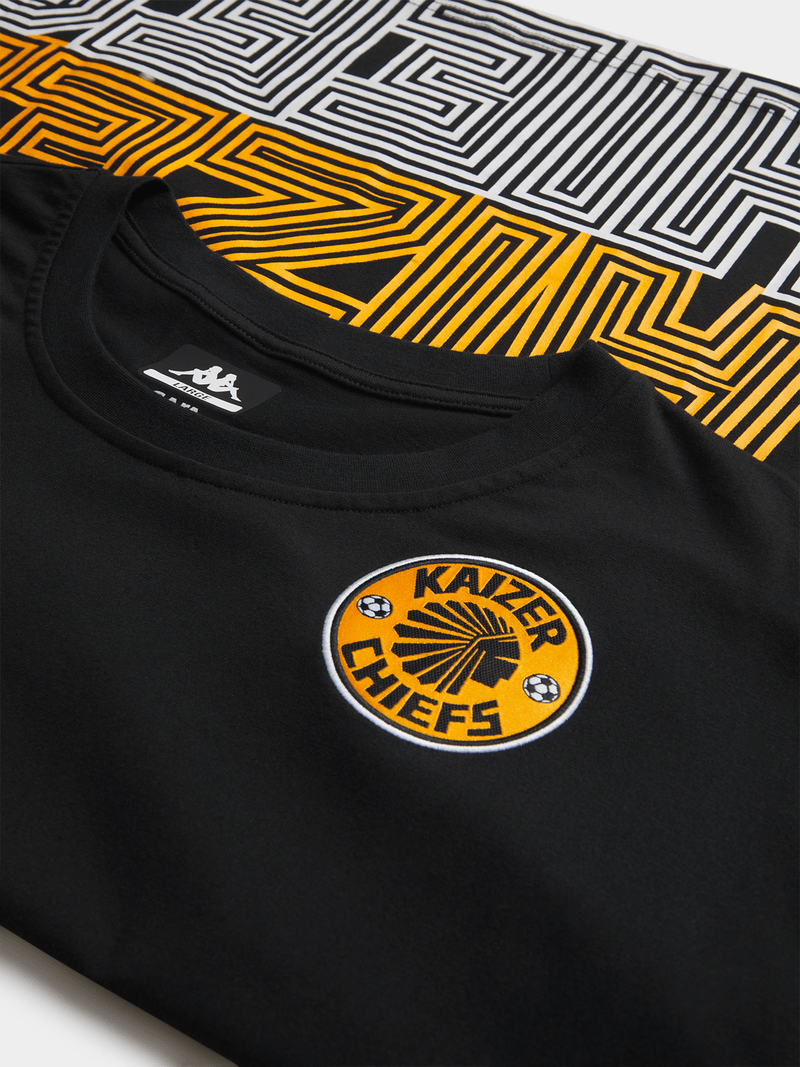 Official Kappa Kaizer Chiefs Ametod Black Tee: Premium Cotton Fan Gear Shirt