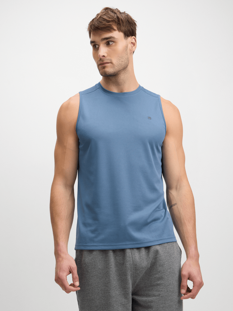TS Men&#39;s Performance Periwinkle Musclehugger Vest - Athletic Fit, Quick-Dry Fabric