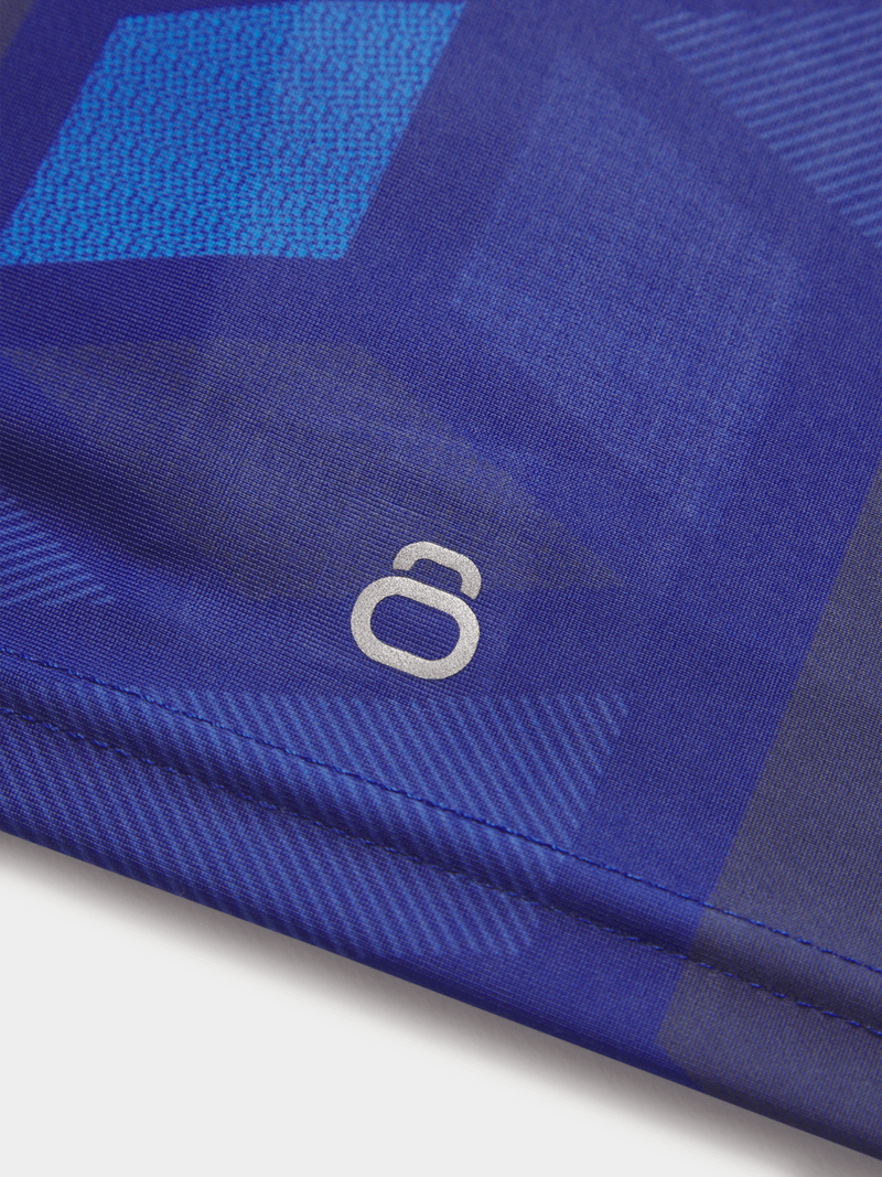 Men's TS KB Geometric Print Performance Swim Jammer – Navy Blue Durable Swimwear