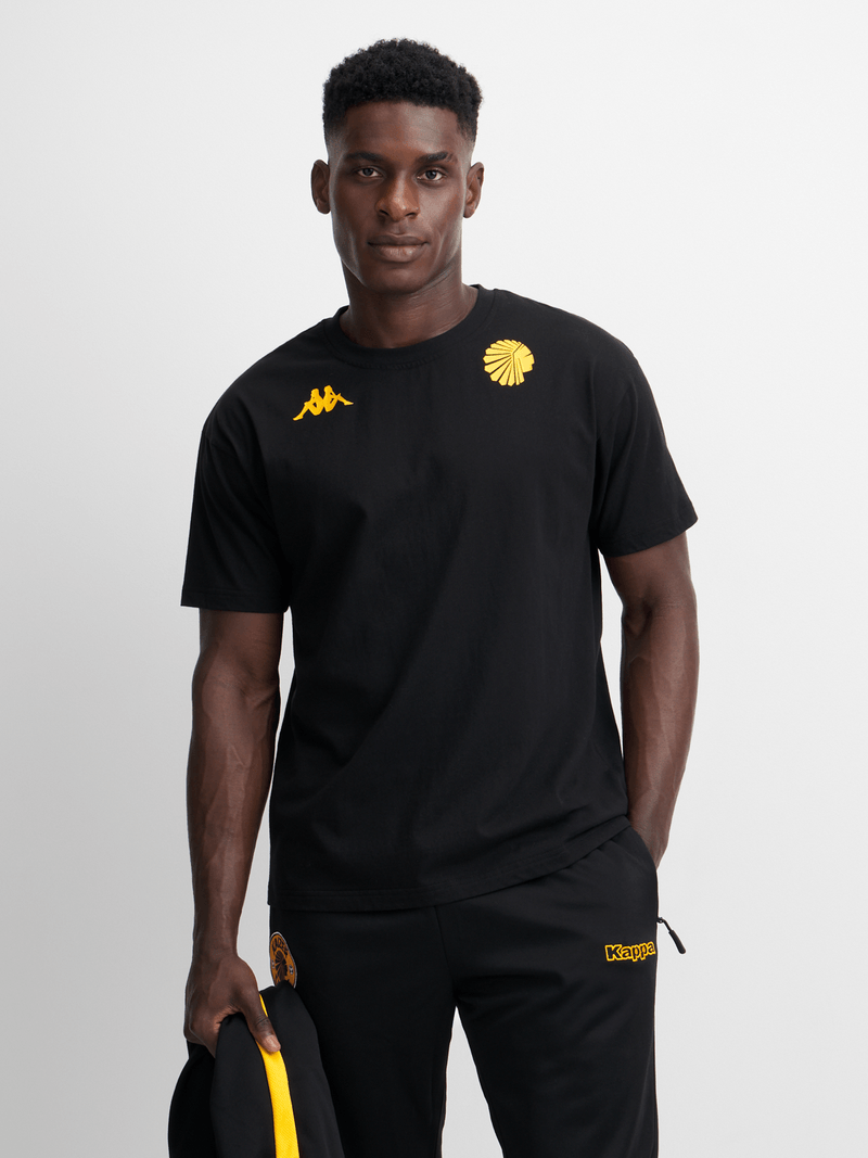 Kappa Kaizer Chiefs Amemod Black Cotton Regular Fit Short Sleeve Tee