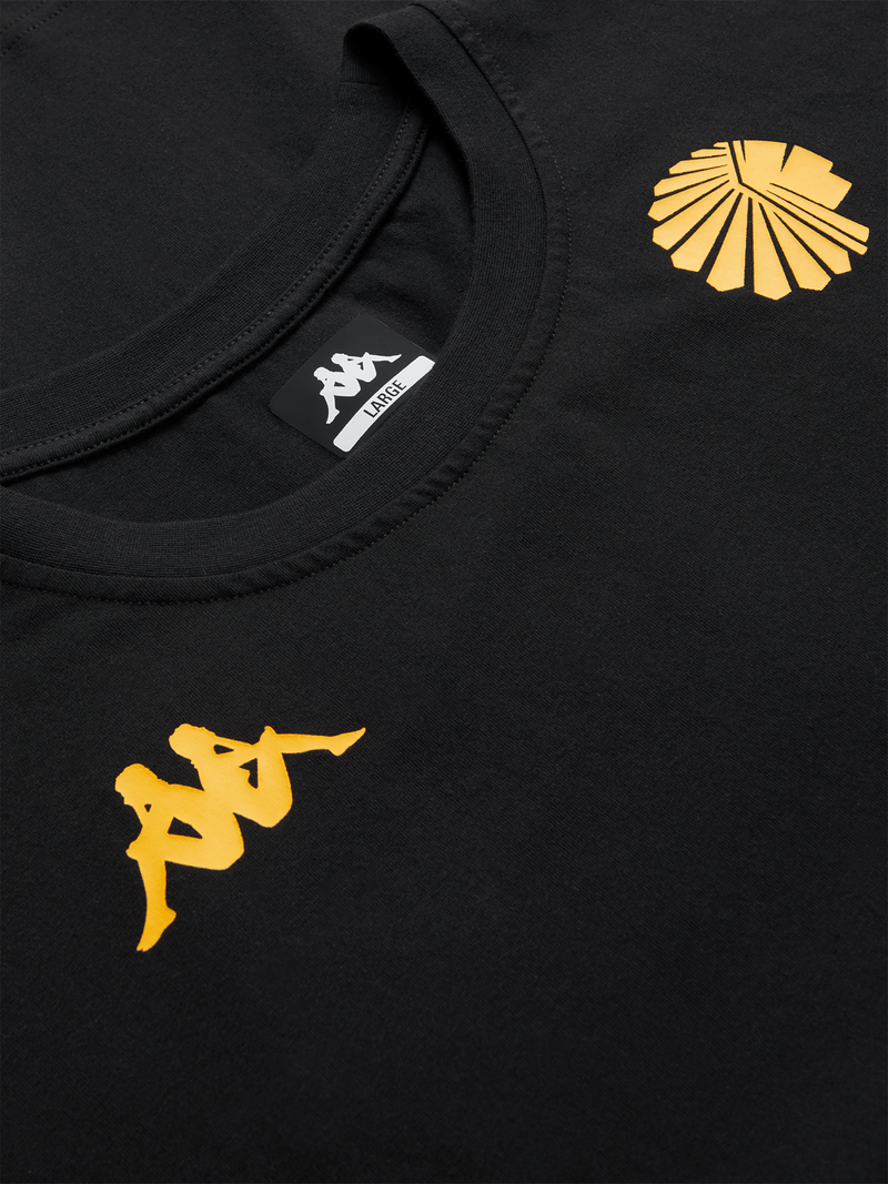 Kappa Kaizer Chiefs Amemod Black Cotton Regular Fit Short Sleeve Tee