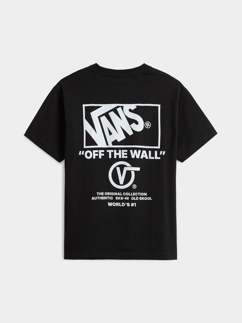 Vans Men&#39;s Classic Off The Wall Black Graphic Cotton Short Sleeve T-Shirt