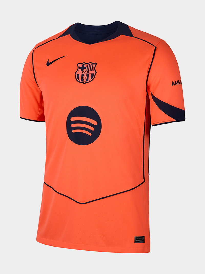 Nike Men&#39;s Barcelona 3rd 25/26 Mango Navy Stadium Soccer Jersey