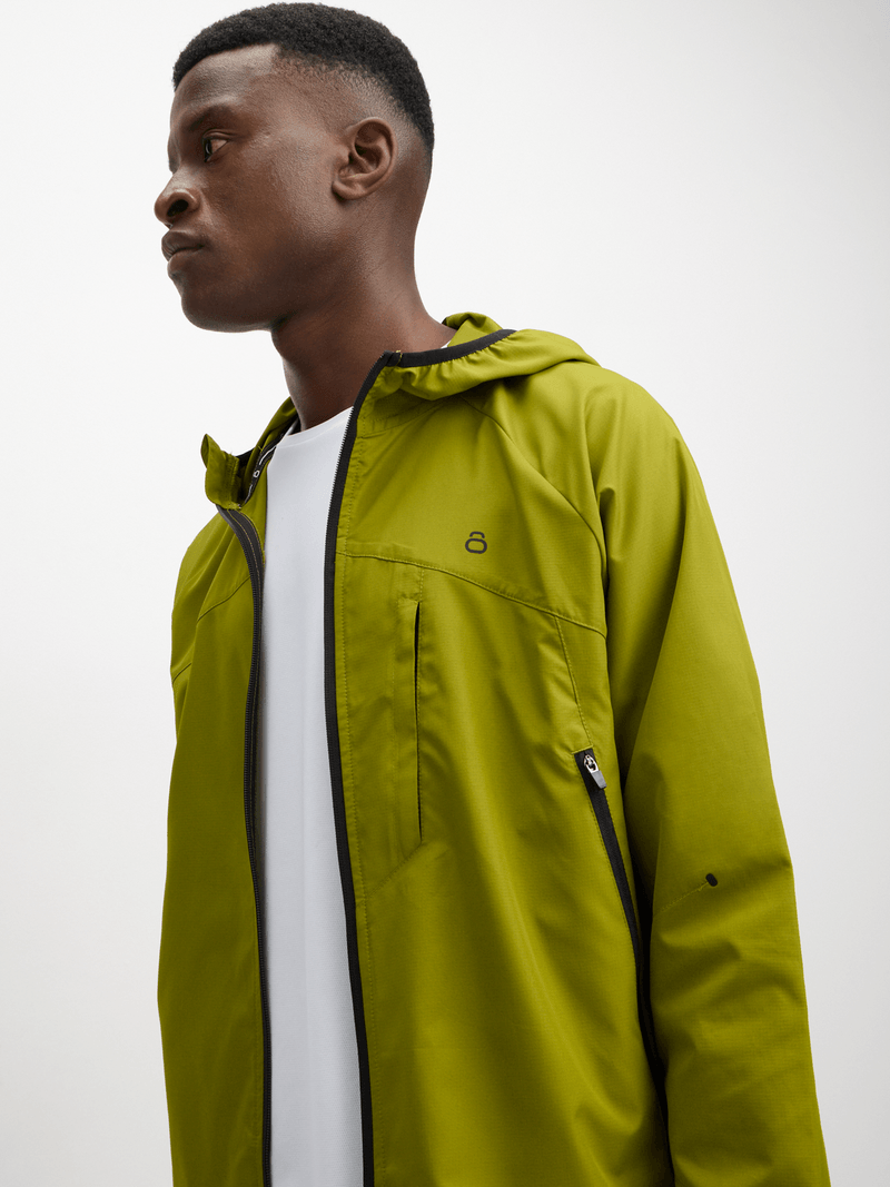 TS Men's Agility Avo Green Lightweight Quick-Dry Running Jacket with Secure Pockets