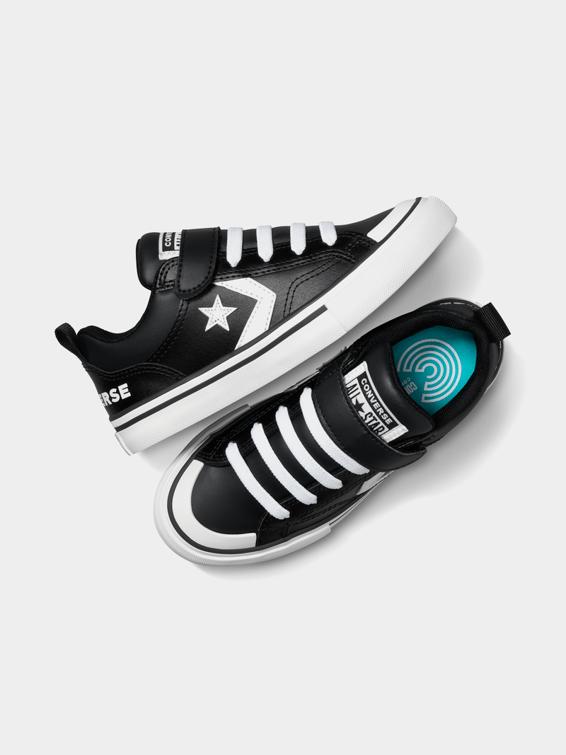 Converse Junior Pre-School Pro Blaze Leather Black/White Sneakers for Active Kids