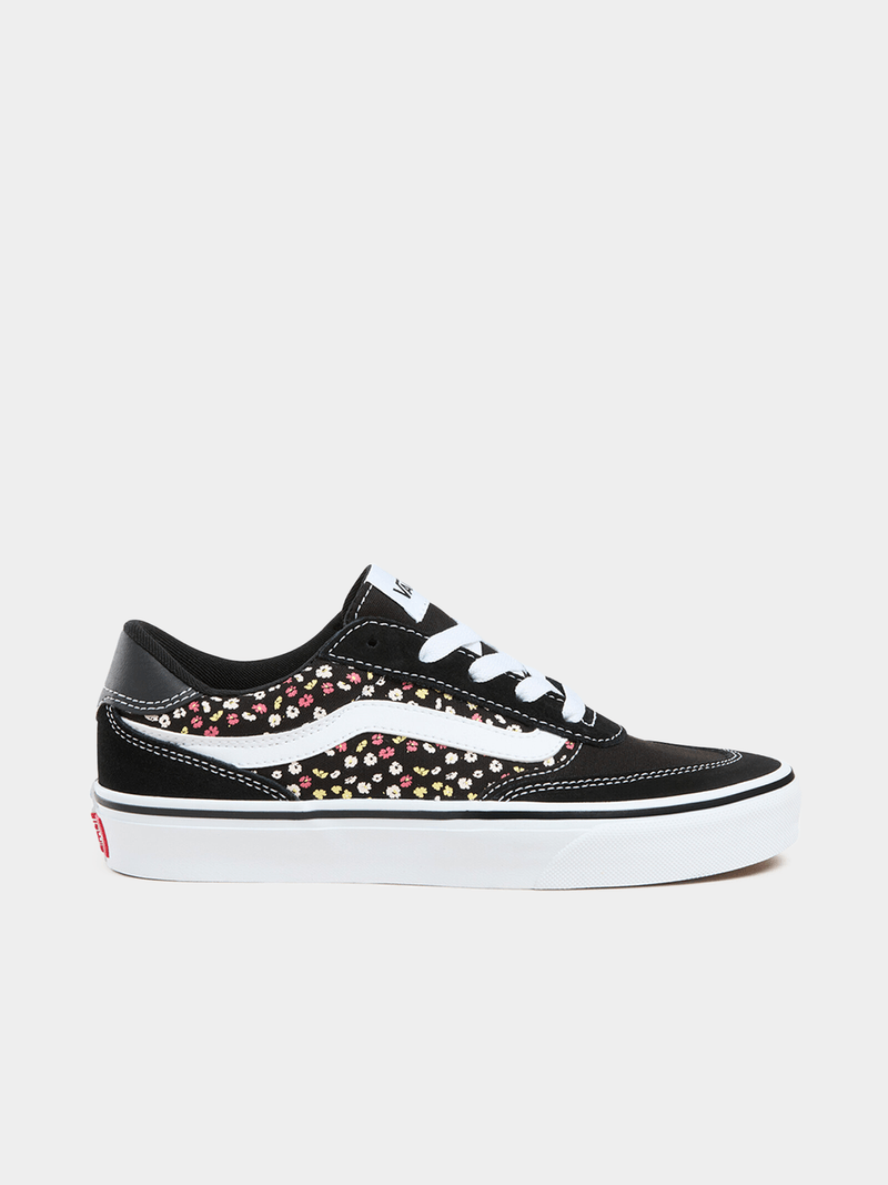 Vans Women's Brooklyn Black Floral Canvas Sneakers - Classic Court Style