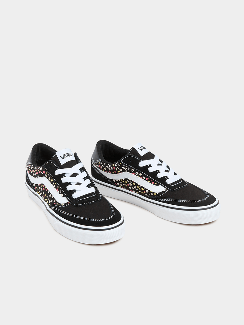 Vans Women&#39;s Brooklyn Black Floral Canvas Sneakers - Classic Court Style