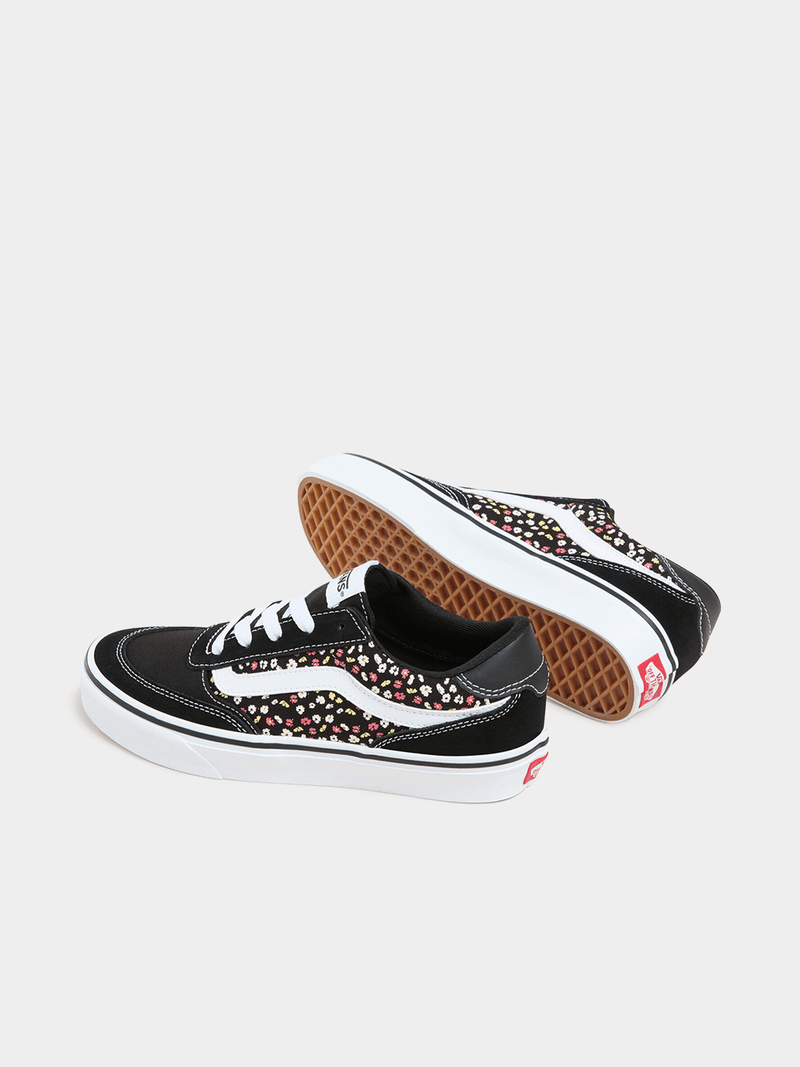 Vans Women's Brooklyn Black Floral Canvas Sneakers - Classic Court Style
