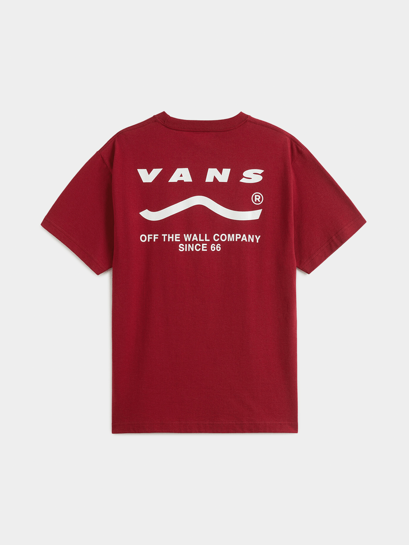 Vans Men&#39;s Classic Off The Wall Burgundy Cotton Short Sleeve Graphic Tee