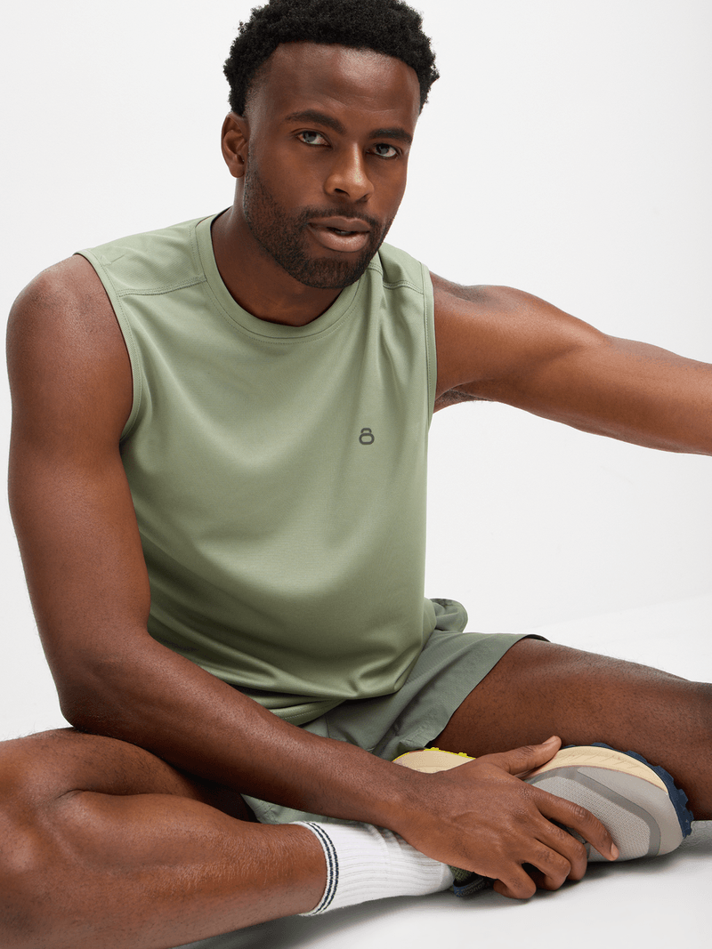 TS Men's Legacy Sage Muscle-Hugger Vest: Performance Stretch Tank Top for Workouts