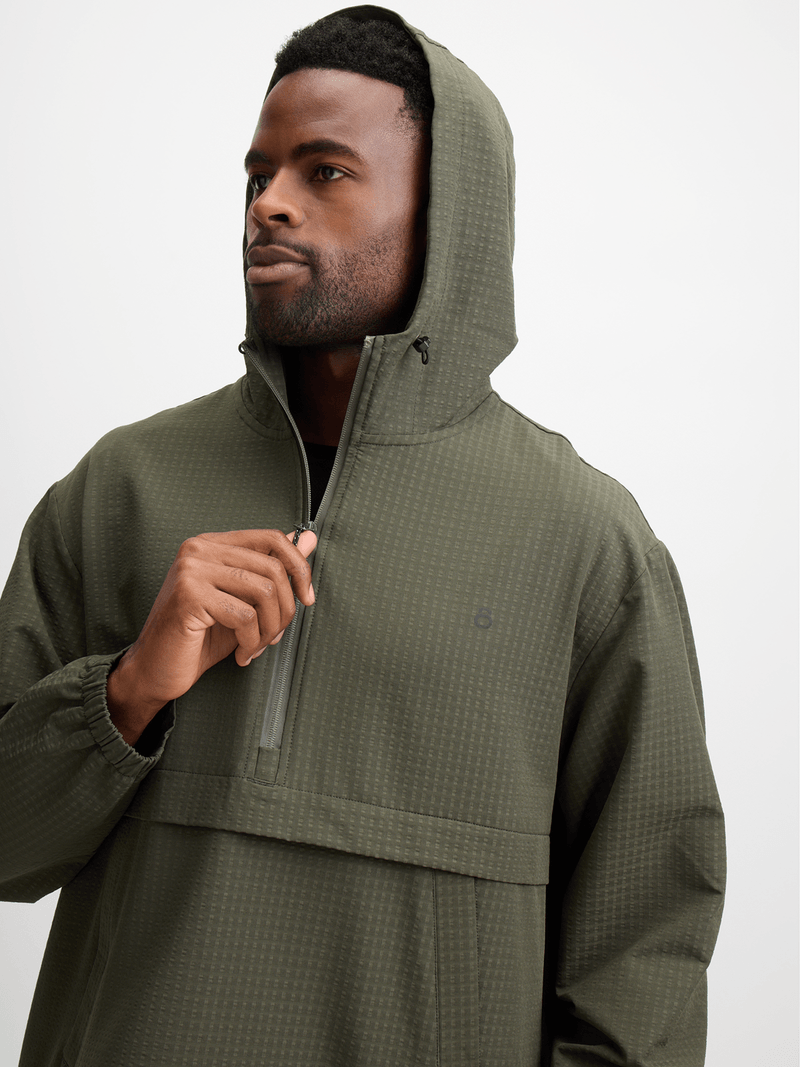 Men's Hybrid Performance Fatigue Jacket: Textured Zip-Through Design for Active Lifestyles