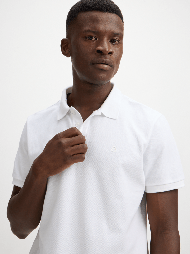 TS Men&#39;s Everyday Pique White Golfer Polo - Classic Sporty Comfort
