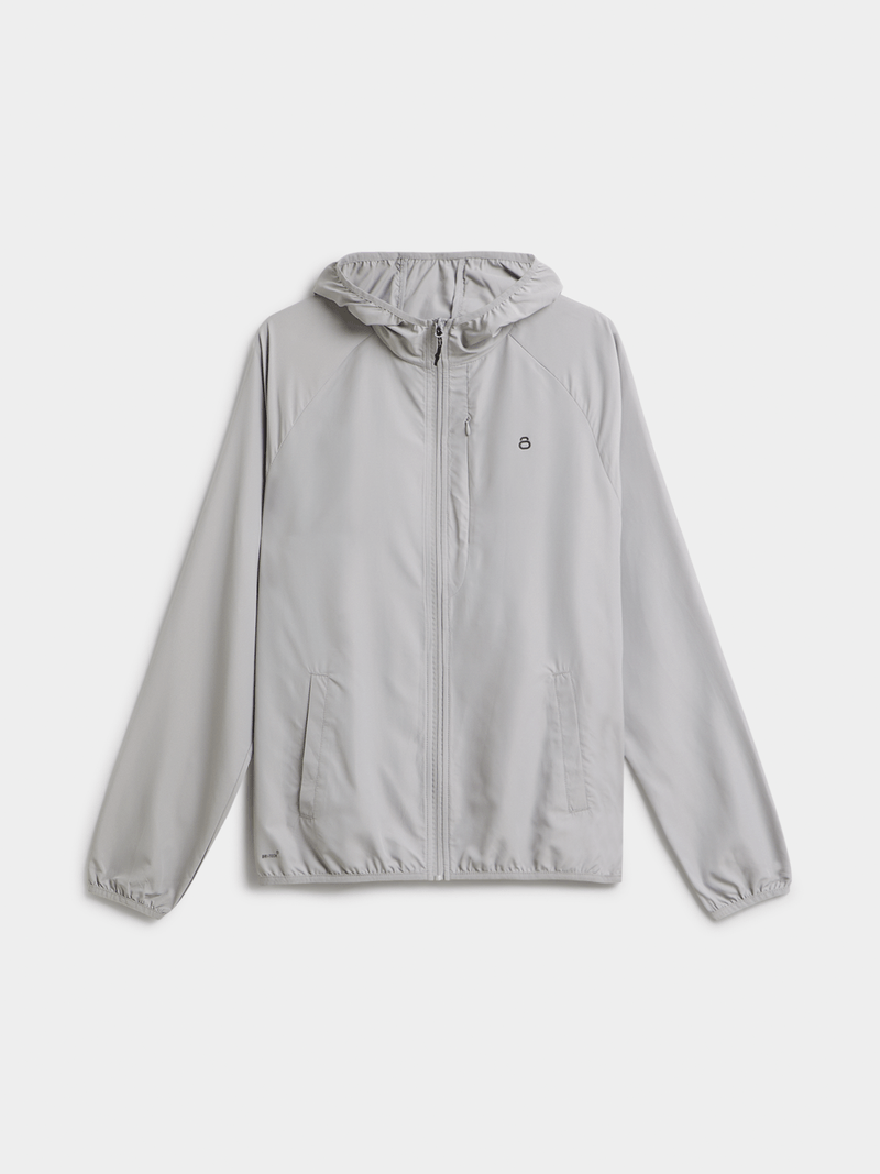 Men&#39;s Legacy Silver Grey Lightweight Quick-Dry Performance Running Jacket