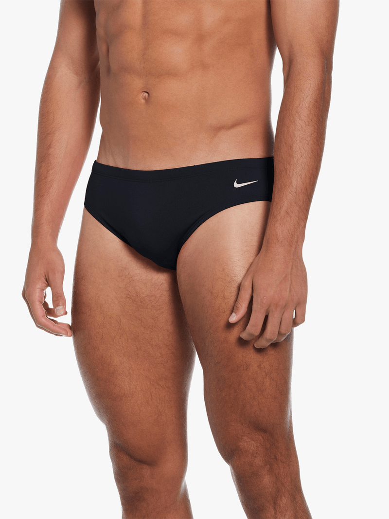 Nike Men&#39;s HydraStrong Solid Black Performance Swim Brief - Durable, Comfort Fit