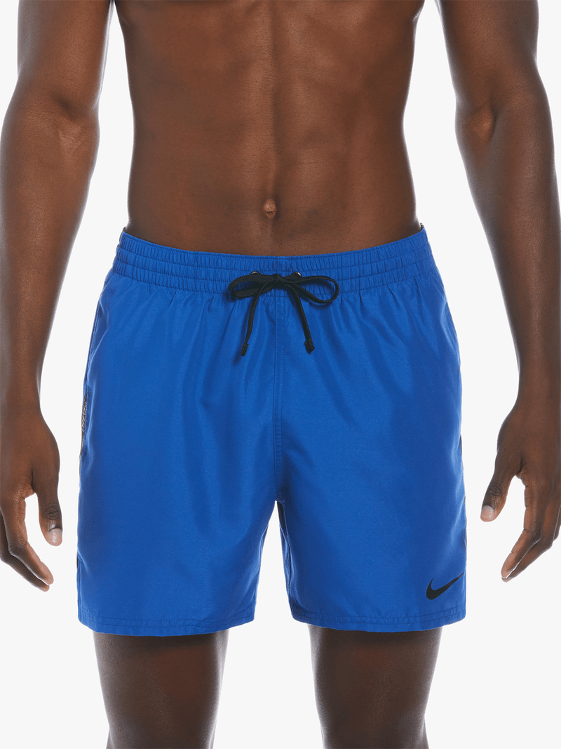 Nike Men&#39;s Logo Tape 5-Inch Game Royal Blue Volley Swim Shorts