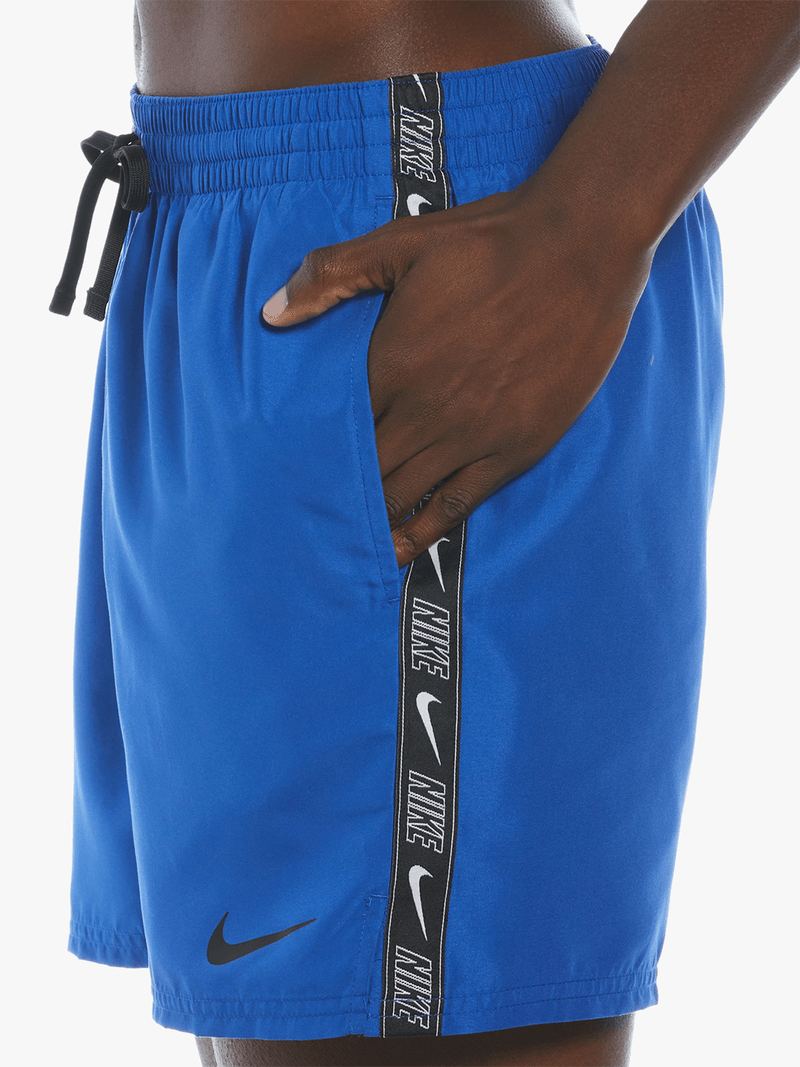 Nike Men&#39;s Logo Tape 5-Inch Game Royal Blue Volley Swim Shorts