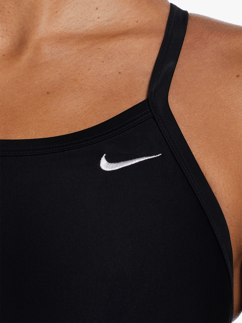 Nike Women's Racerback Black HydraStrong Swimsuit - Durable Performance One-Piece
