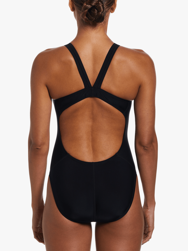 Nike Women's Fastback Black One-Piece Swimsuit - HydraStrong Fabric for Endless Fun