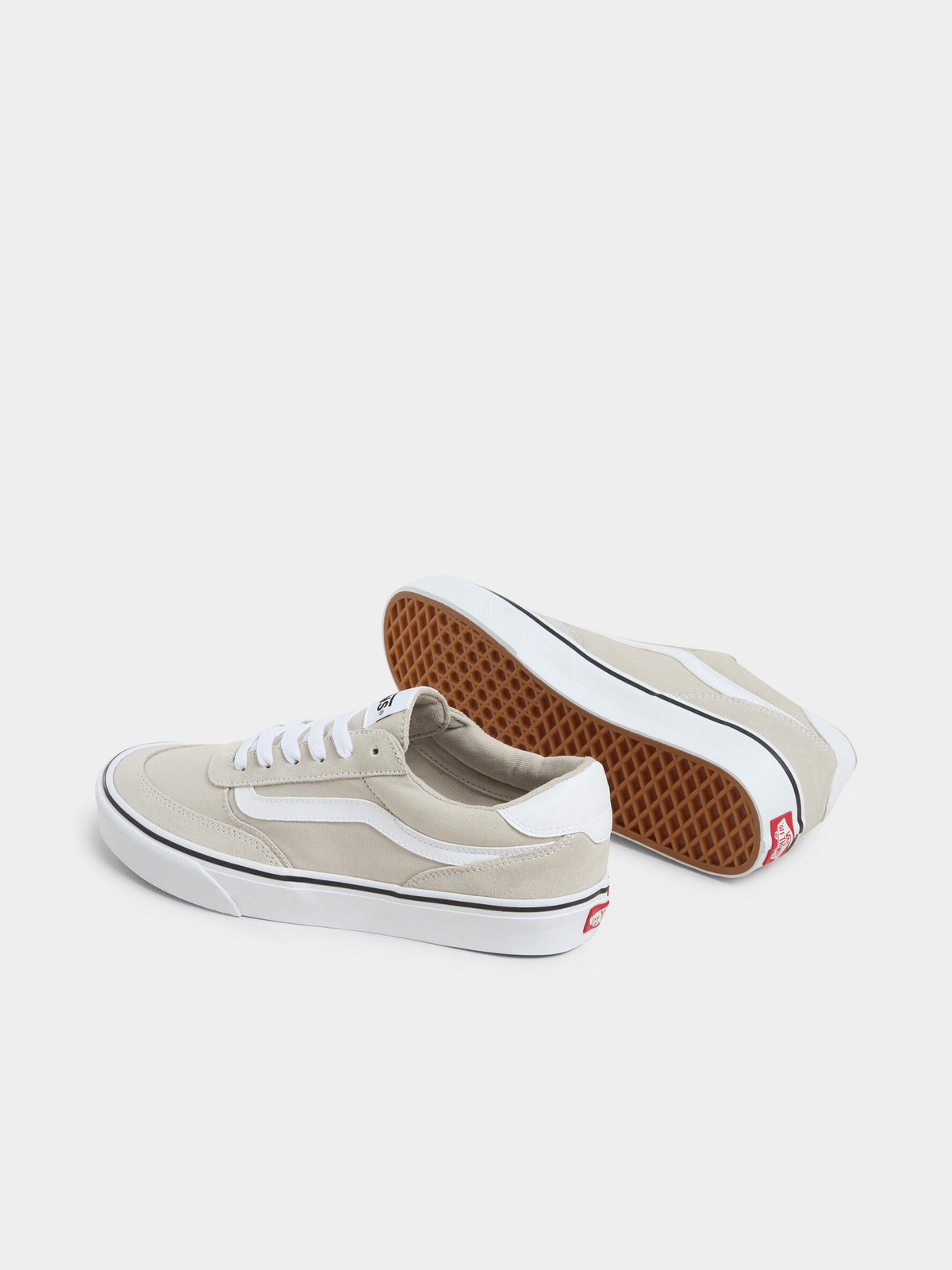 Vans Men&#39;s Primary Check Old Skool Grey/White Suede Canvas Sneakers