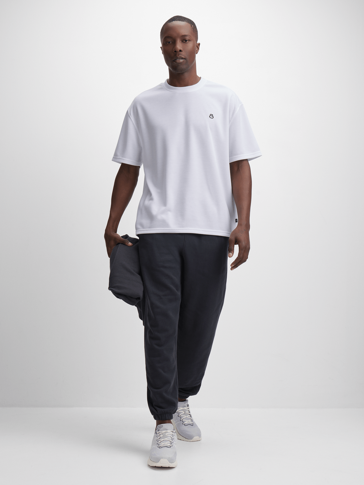 Men&#39;s Premium Interlock Tonal White Tee – Soft, Durable, Workout &amp; Style