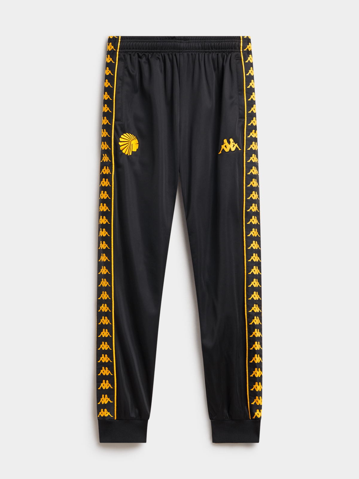 Kappa Men&#39;s Kaizer Chiefs Banda Rastoriam Black/Yellow Athletic Track Pants