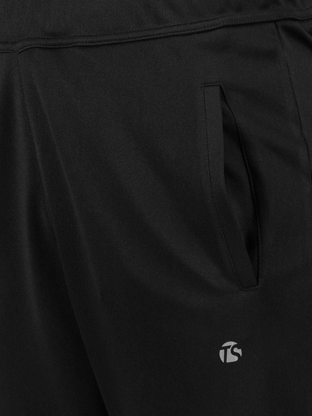 Men&#39;s Pique Active Tricot Track Pants - Quick Dry Comfort, Black