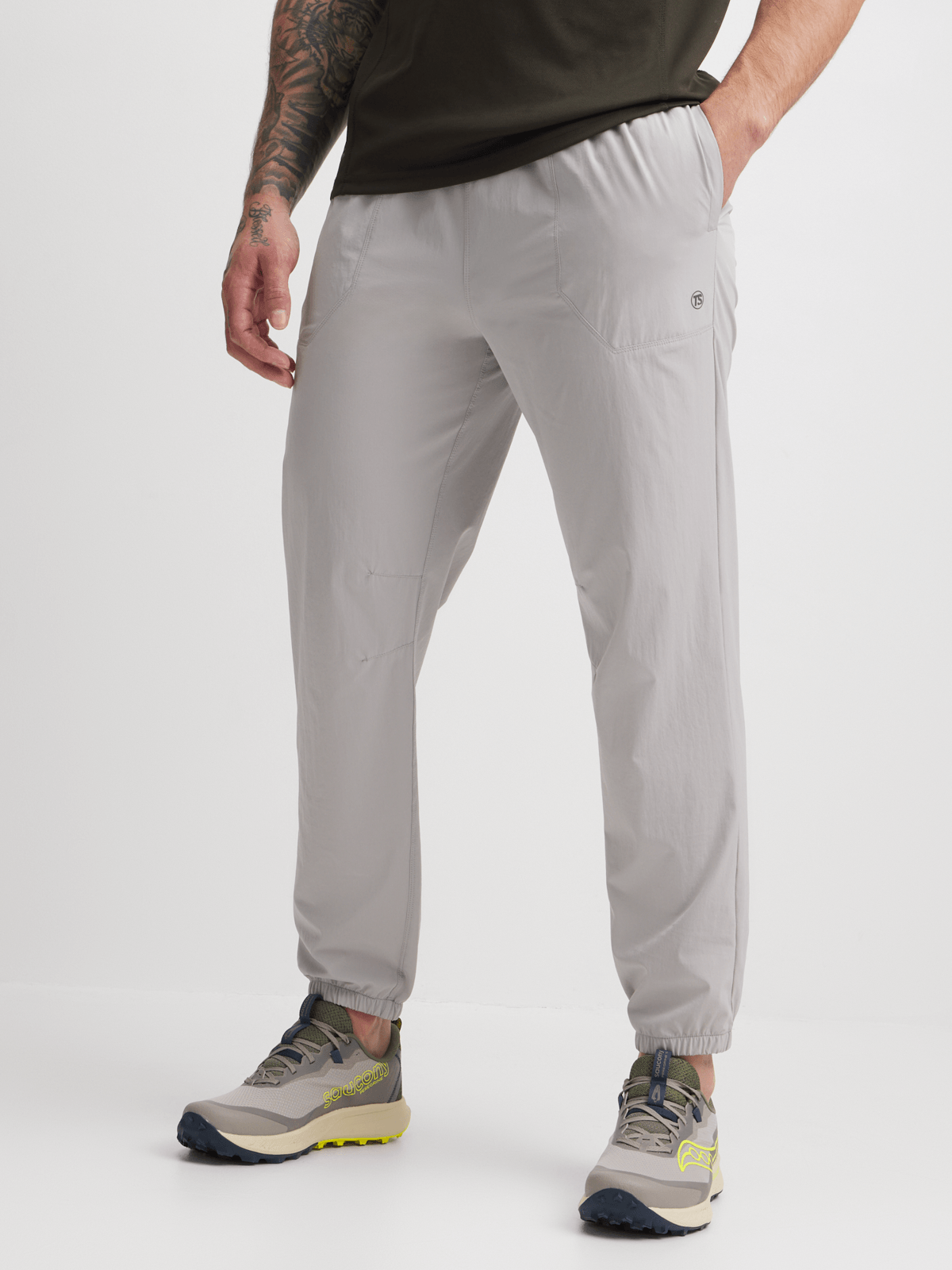 Men&#39;s Performance Hybrid Stretch Jogger Pants - Silver Grey Athletic Comfort