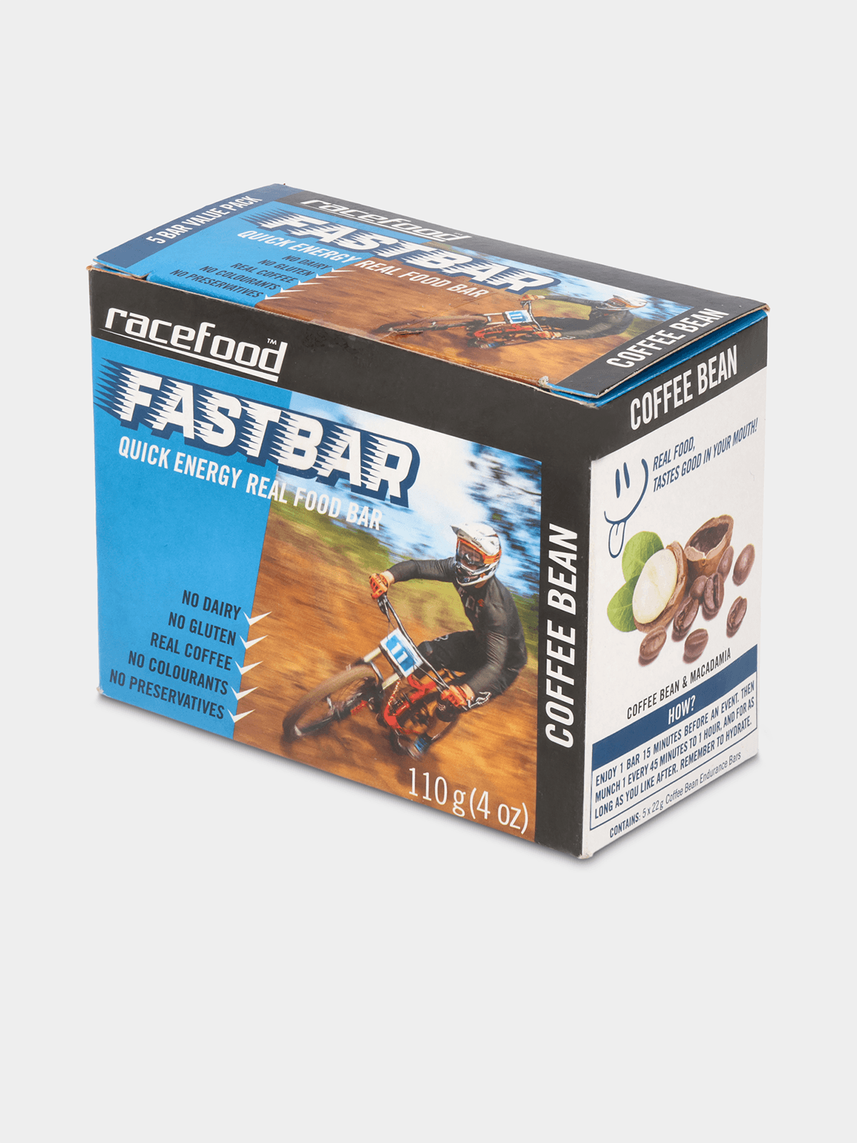 Racefood Fast Bar Coffee Bean Energy Endurance Fuel 5-Pack, 1.21 lbs