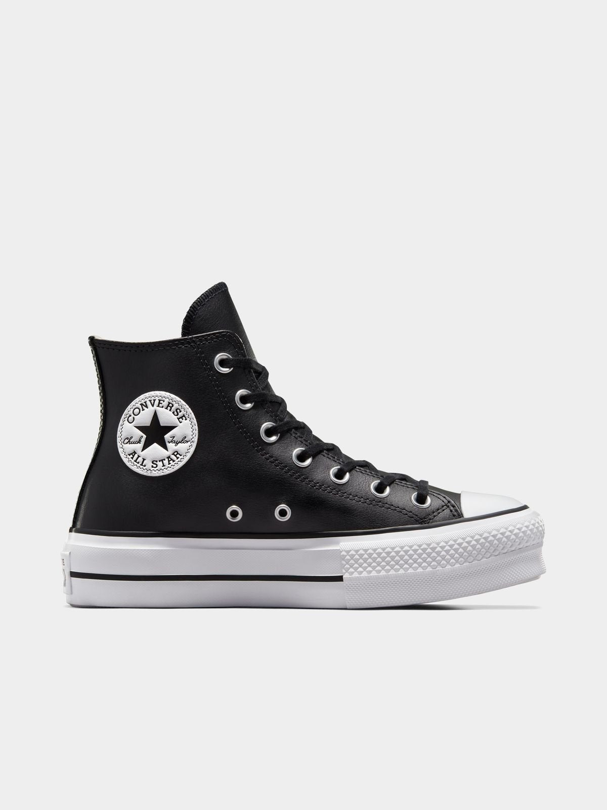Women&#39;s Converse All Star Lift Leather Hi-Top Black Sneakers - Platform Comfort
