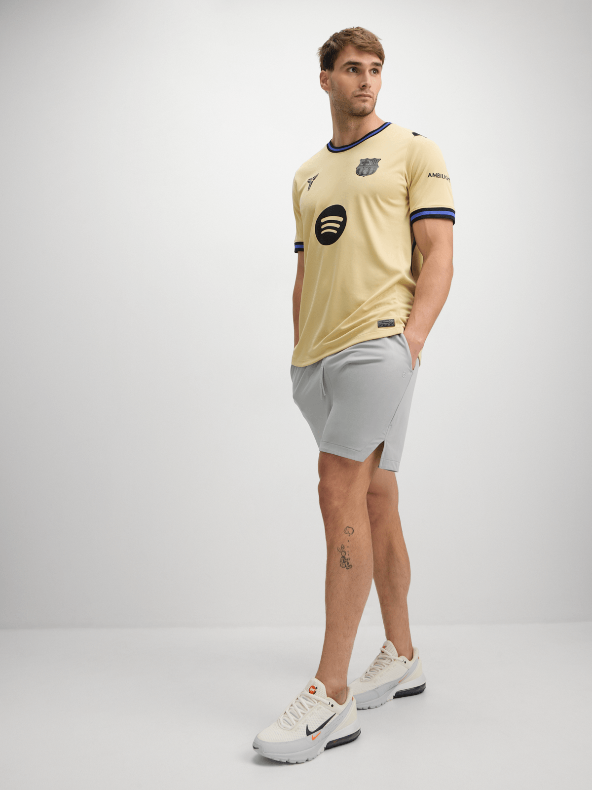 Nike Men's Barcelona Away 25/26 Gold Purple Black Stadium Soccer Jersey