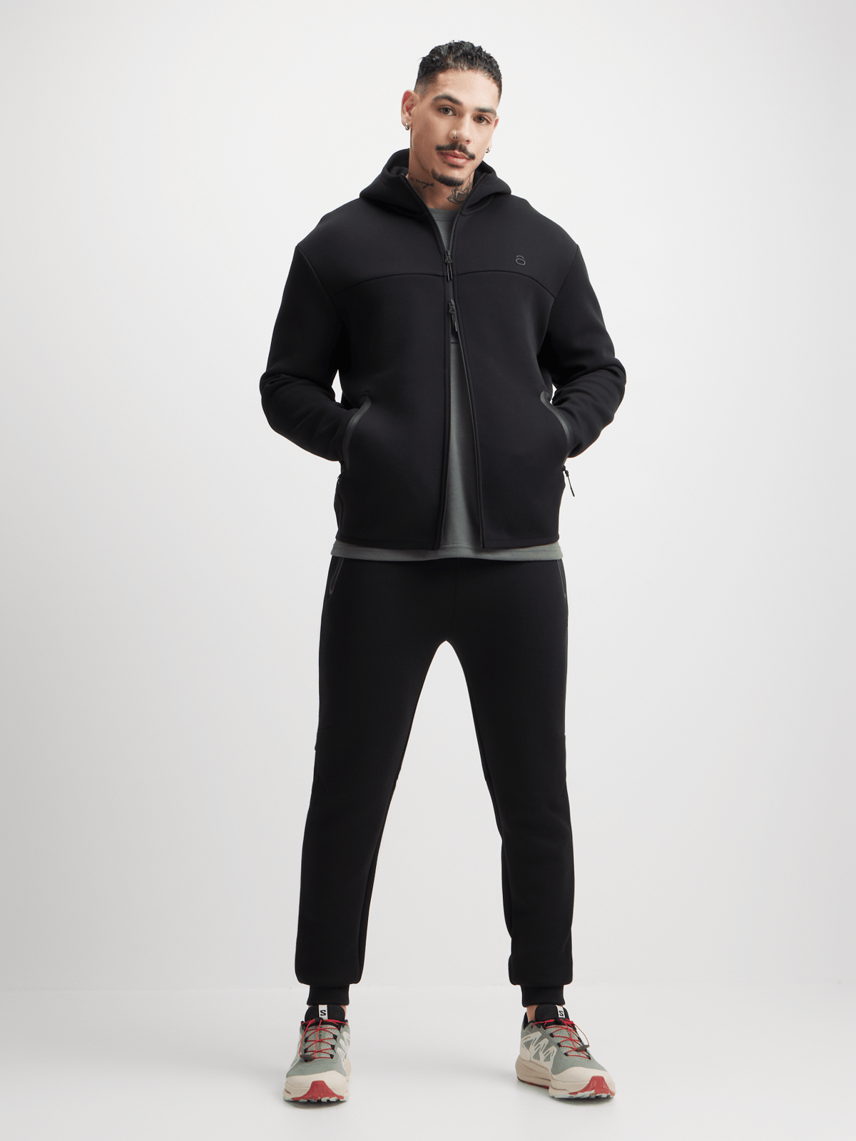 TS Men&#39;s Studio-Tech Black Jogger Pants with Side Popper Closures