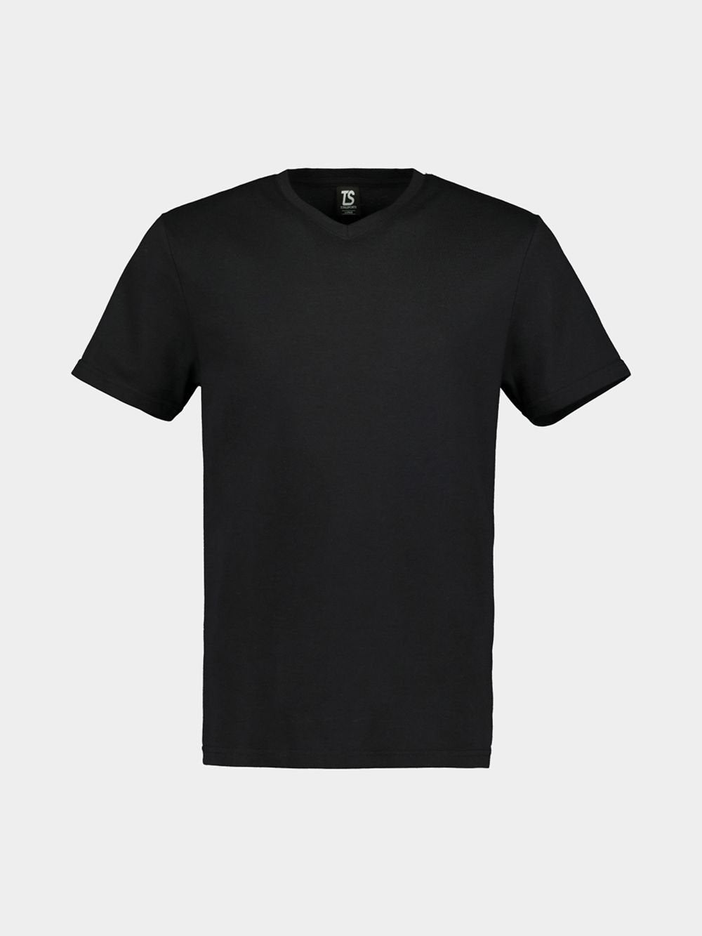 Men&#39;s Everyday V-Neck Black Tee: Soft Cotton, Regular Fit, Short Sleeve Comfort