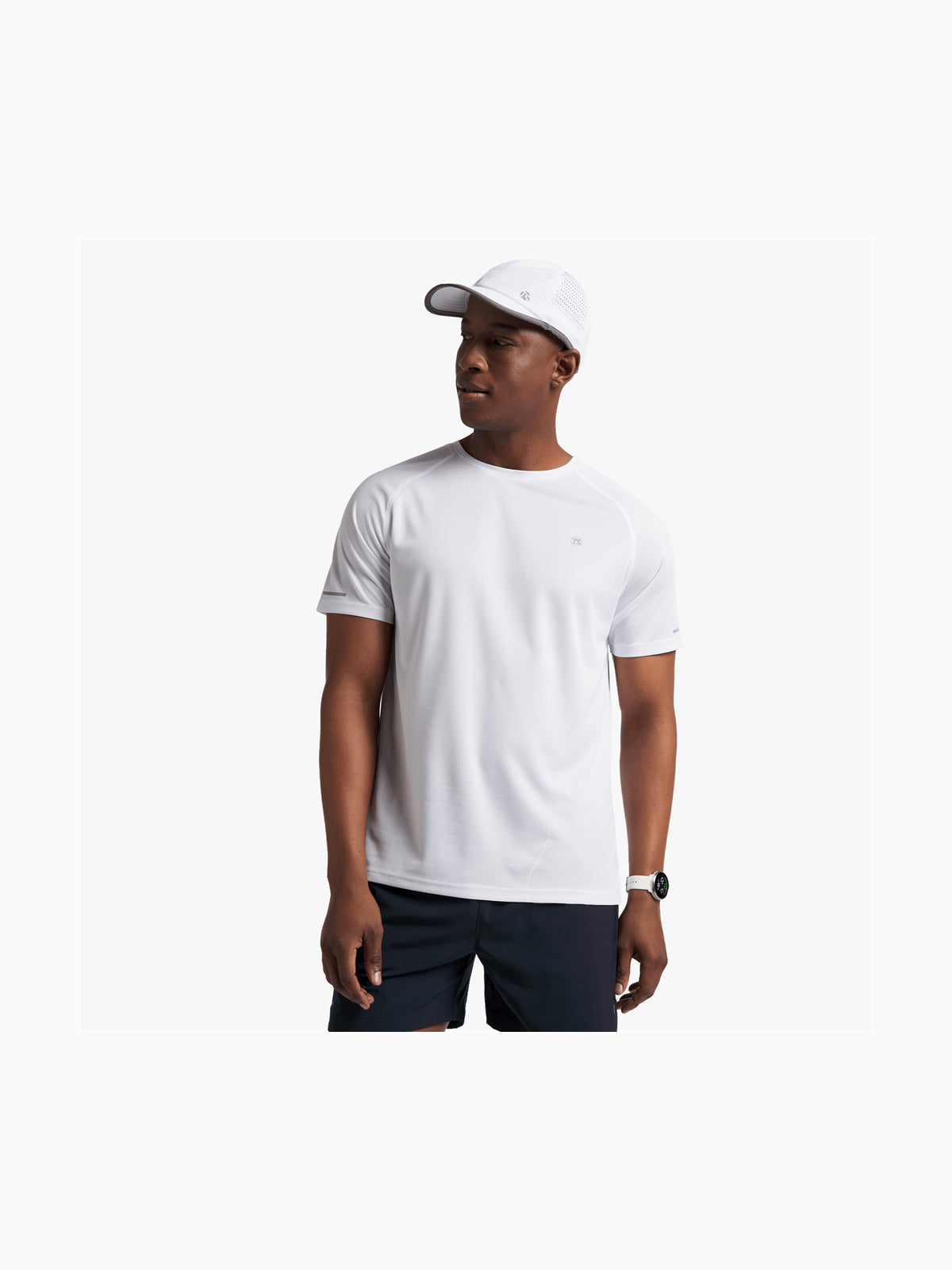 Men&#39;s Dri-Tech White Performance T-Shirt: Lightweight, Reflective, Chafe-Reducing Top