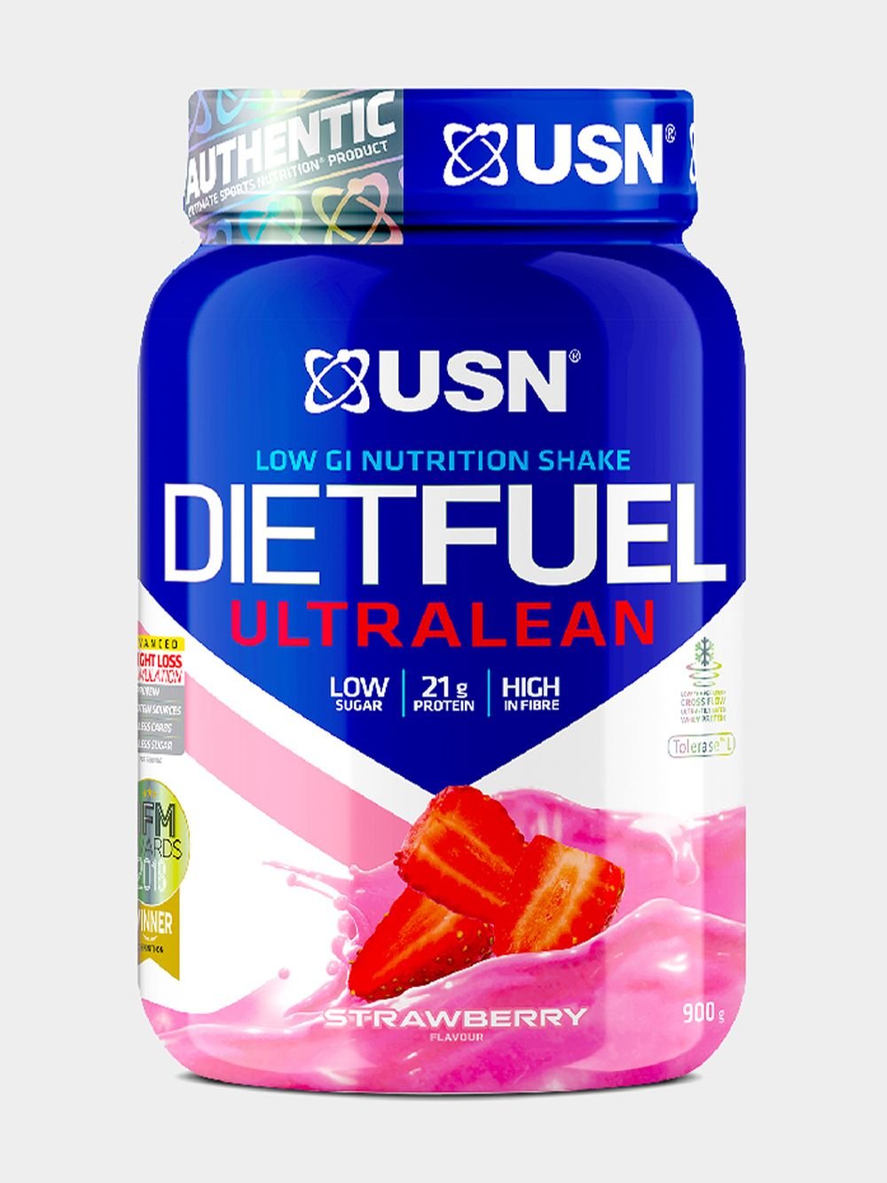 USN Diet Fuel Ultralean Strawberry Protein Shake for Lean Muscle &amp; Energy