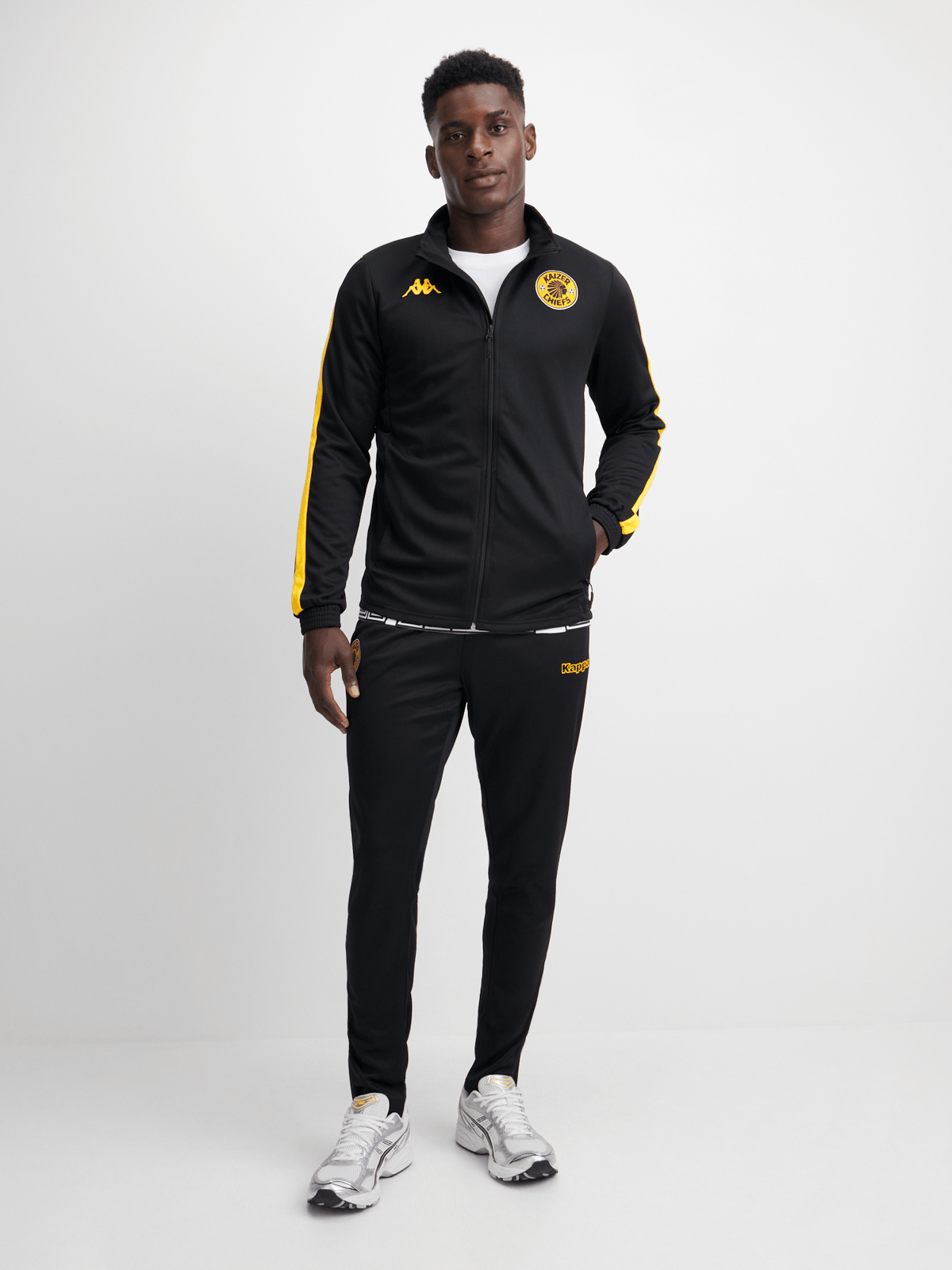 Kappa Men's Kaizer Chiefs Salcito Black Tracksuit - Comfortable Fan Sportswear Set