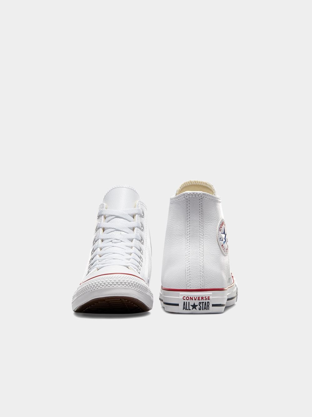 Iconic Men's White Leather Converse All Star Hi-Top Sneakers