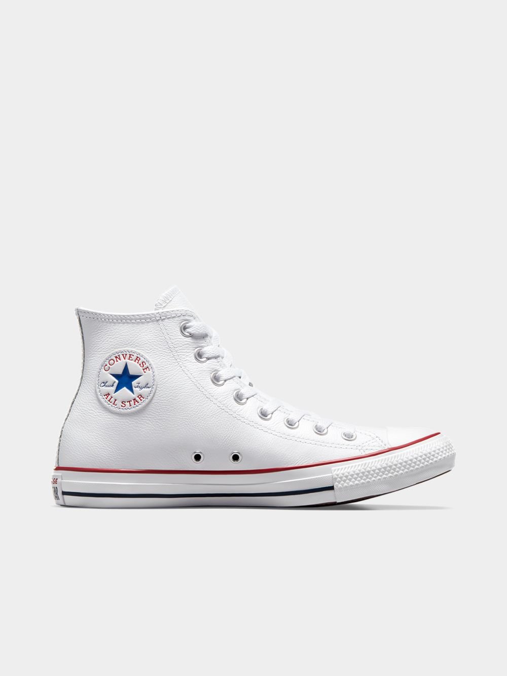 Iconic Men&#39;s White Leather Converse All Star Hi-Top Sneakers