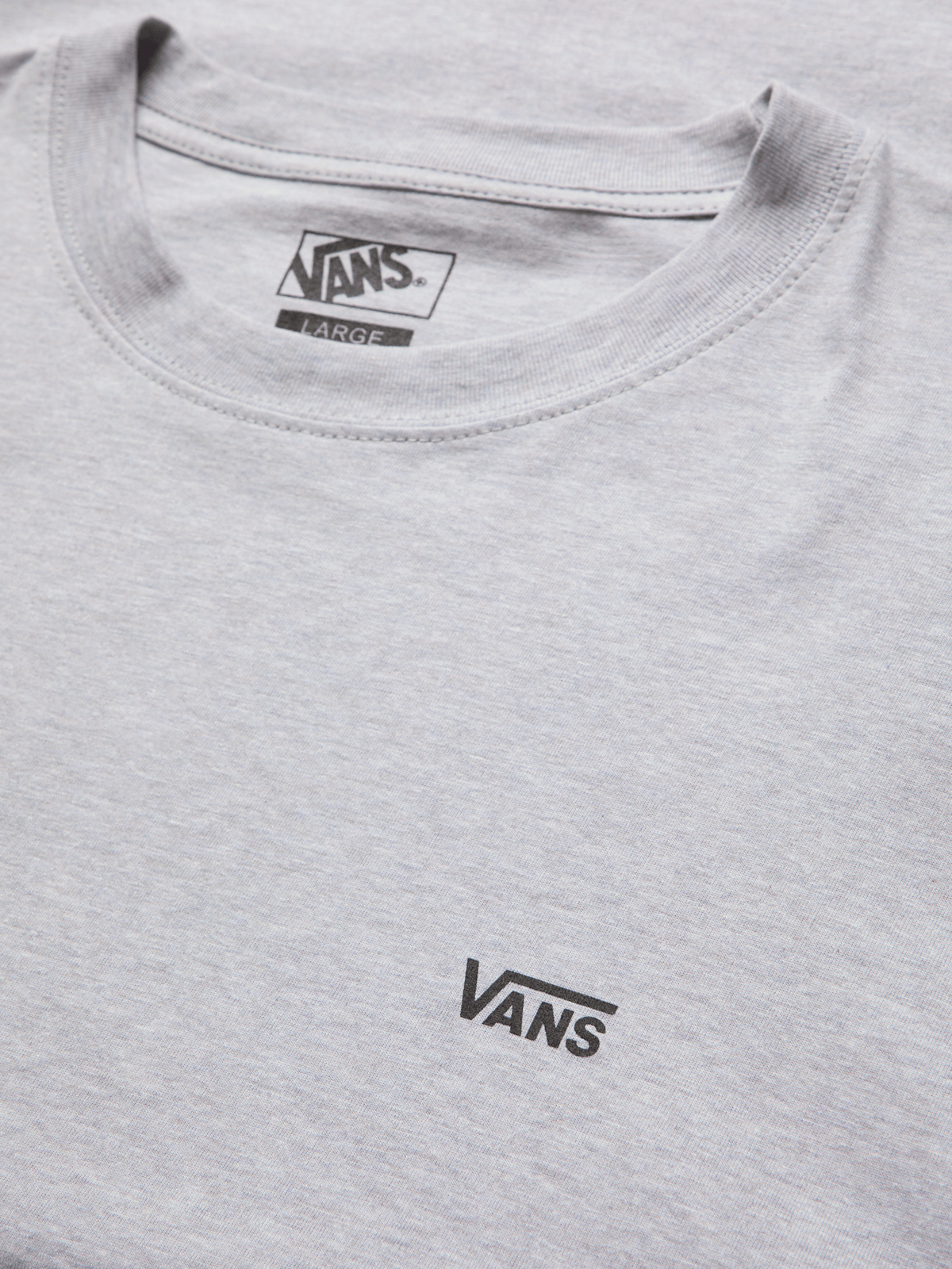Vans Men&#39;s Classic Fit Left Chest Logo Grey Short Sleeve T-Shirt Tee
