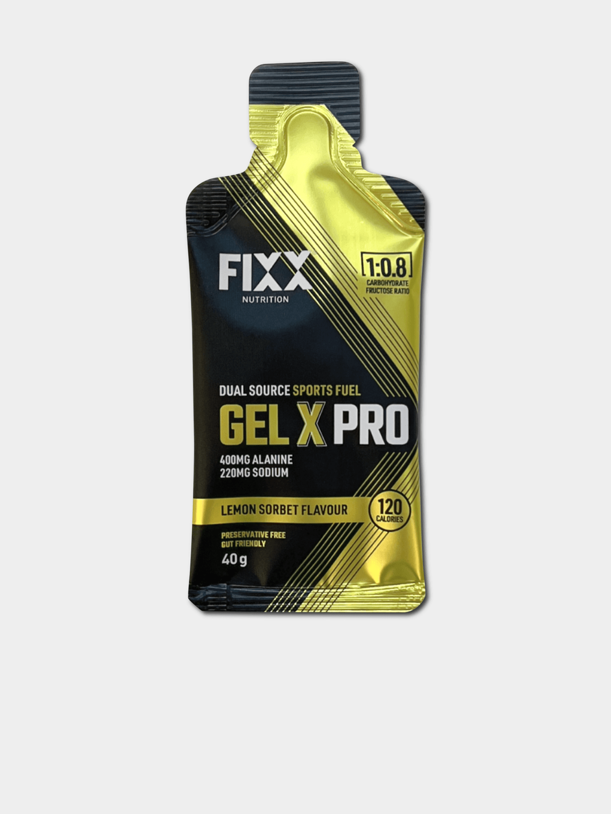 Fixx Gel X Pro Lemon Sorbet: Ultimate 40g Gut-Friendly Energy Fuel for Athletes