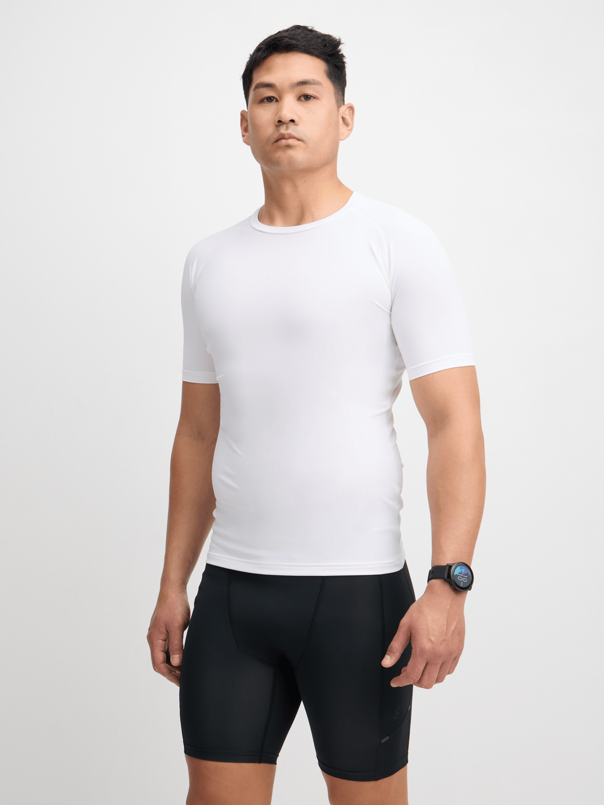 Men&#39;s Performance Compression Short Sleeve Top - White Athletic Base Layer