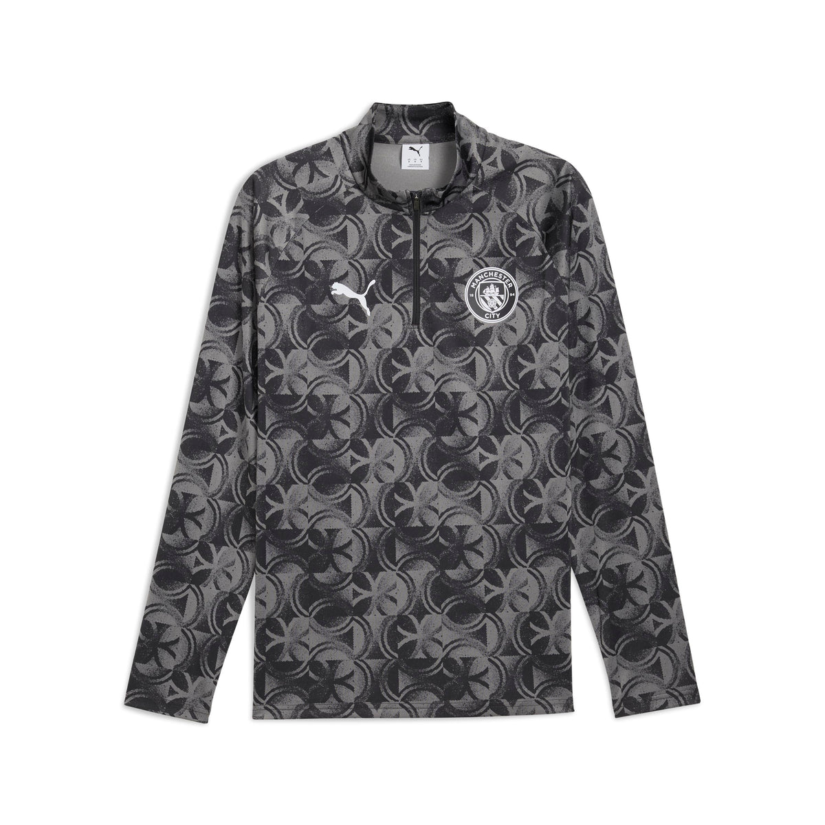 Puma Manchester City Warm Up 1/4 Zip Top  Black-Flat Dark Gray