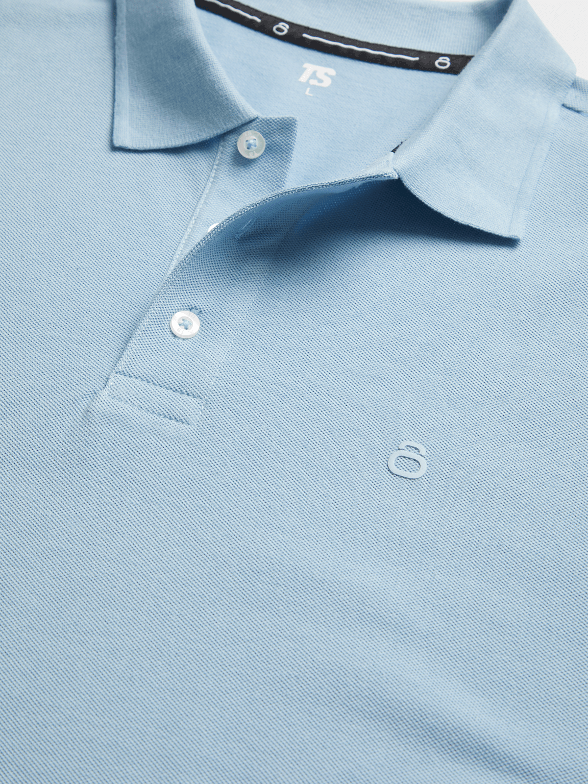 Men&#39;s Aqua Blue Pique Polo Shirt - Performance Cotton Short Sleeve Golfer Top