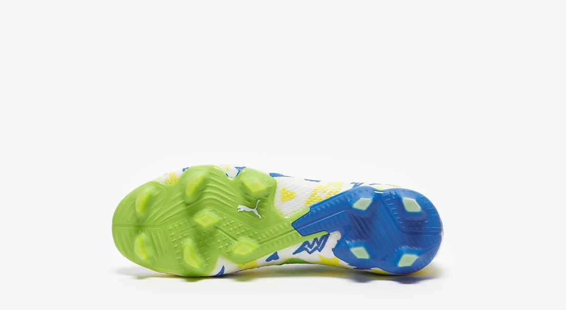 FUTURE ULTIMATE FG NEYMAR JR - White Racing Blue/Lemon Meringue/Parakeet Green