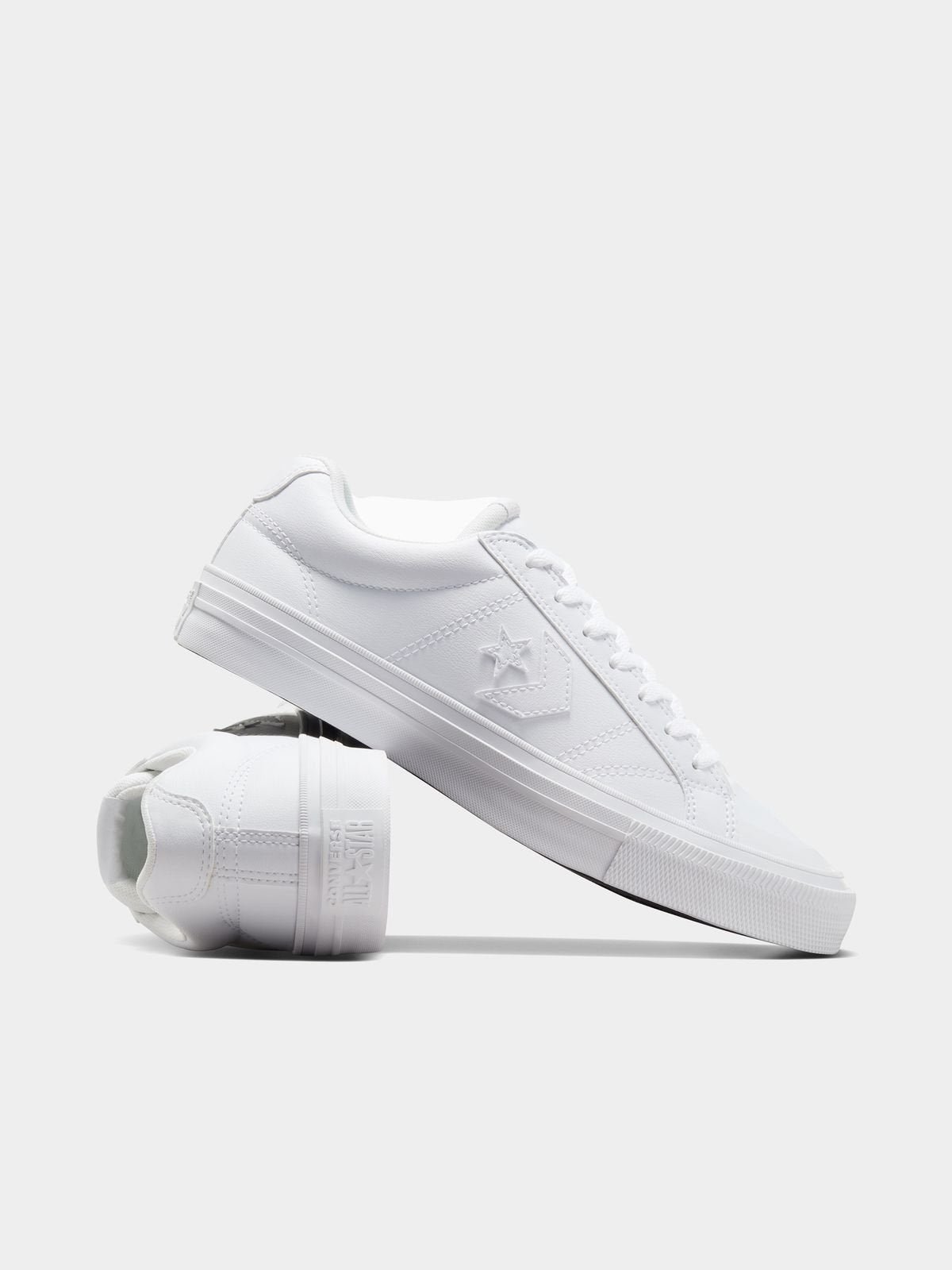 Converse Men&#39;s White Faux Leather Low-Top Sneakers for Everyday Comfort Style
