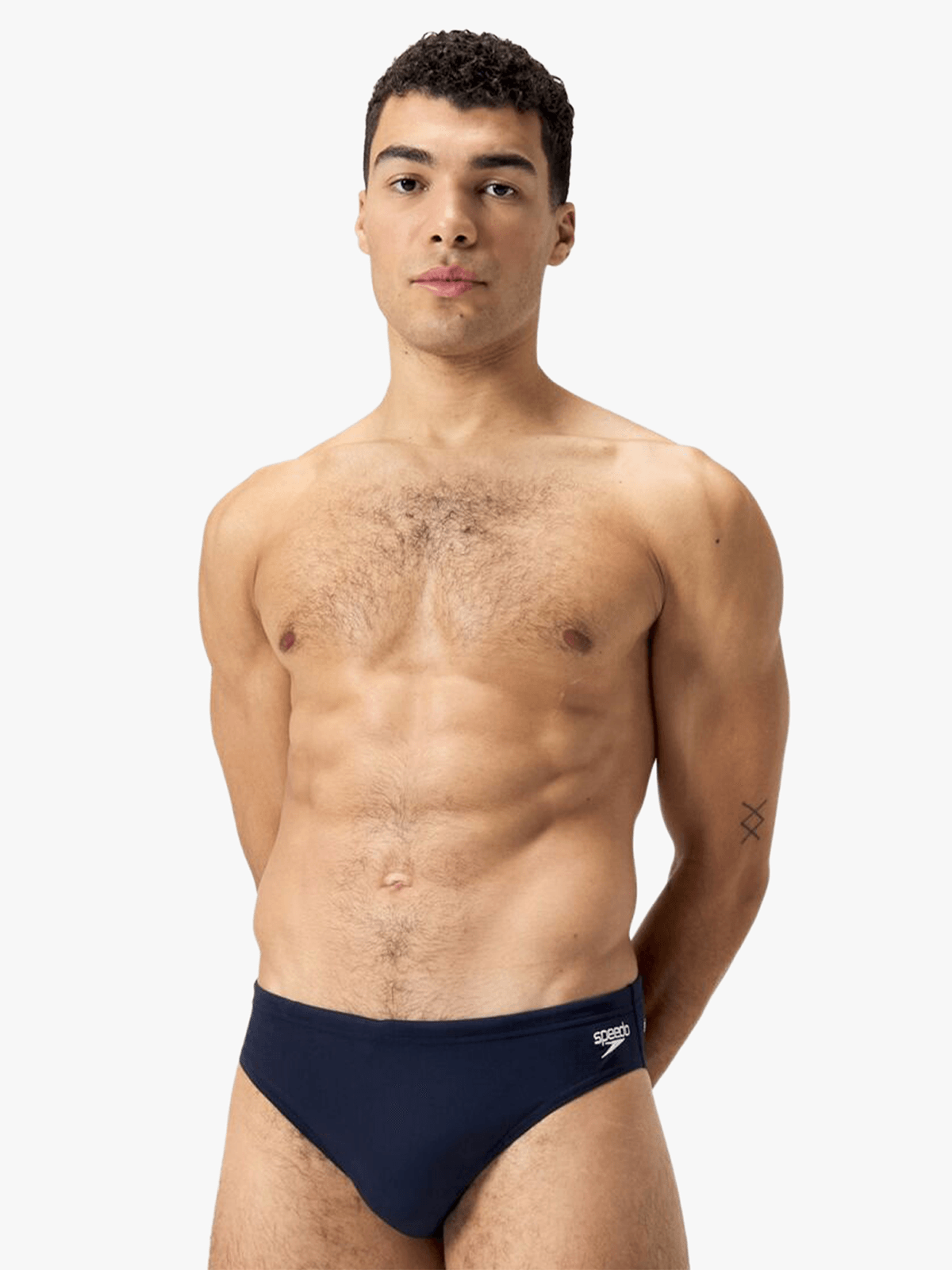 Speedo Men&#39;s Essential Endurance+ 7cm Navy Swim Brief for Ultimate Performance