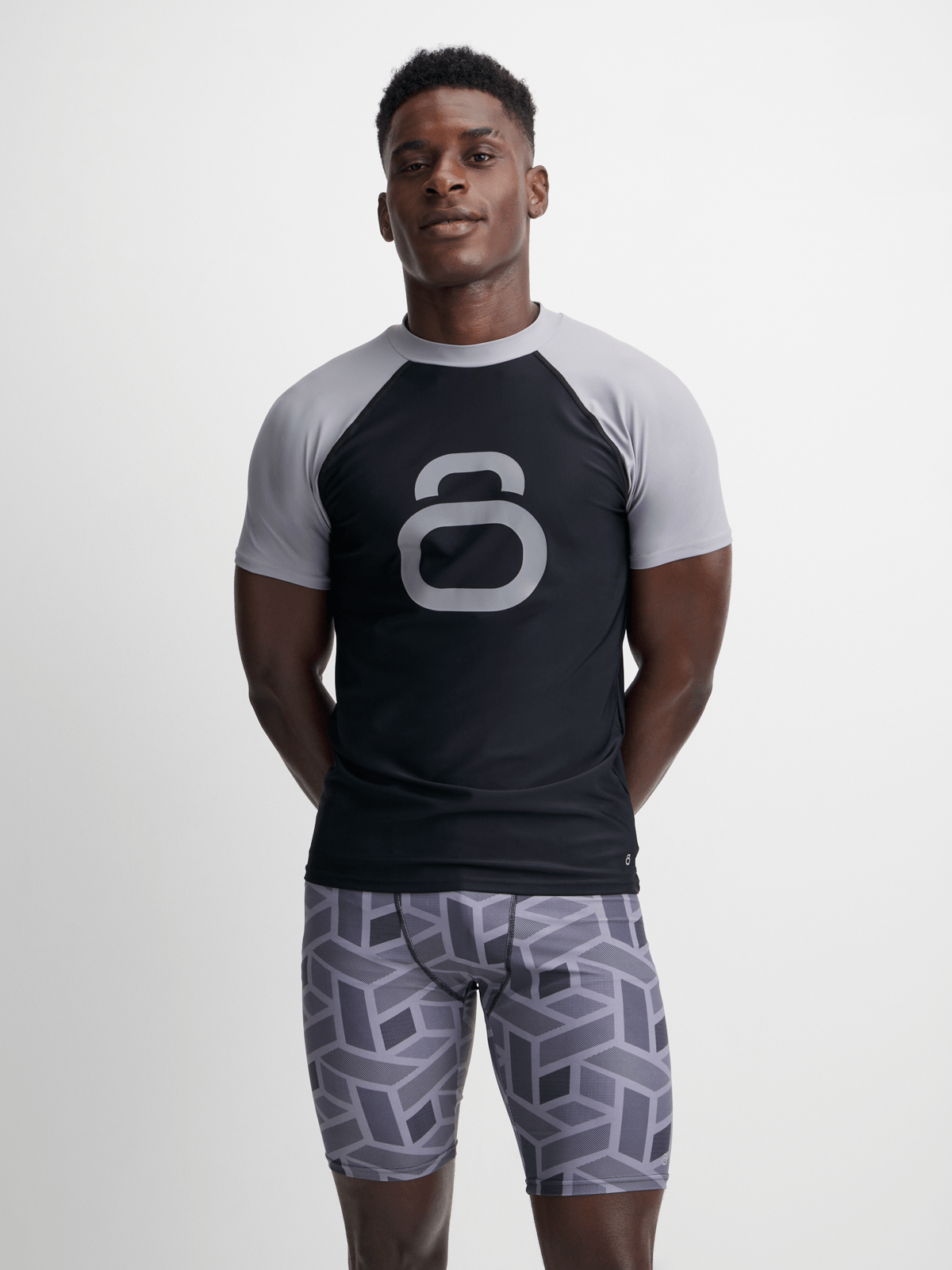 TS KB Men&#39;s All Over Print Grey Performance Swim Jammer Durable