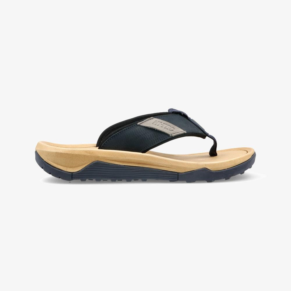 Hi-Tec Atlas Husk Men's Durable Leather Sandals with Arch Support & Grip